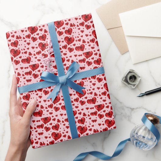 愛情のあるハート ラッピングペーパー (ギフト)