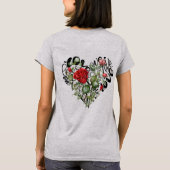 愛情のあるハート Tシャツ (裏面)