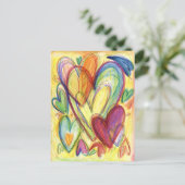 愛情のあるヒーリングハートアートカスタムノートポストカード ポストカード (スタンド正面)