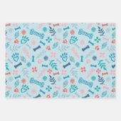 愛情のあるフローラと葉ペットポープリント ラッピングペーパーシート (正面3)