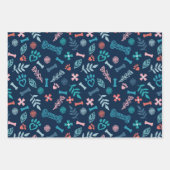 愛情のあるフローラと葉ペットポープリント ラッピングペーパーシート (正面2)