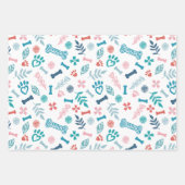 愛情のあるフローラと葉ペットポープリント ラッピングペーパーシート (正面)