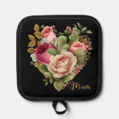 愛情のあるフローラハート 鍋敷き (正面)