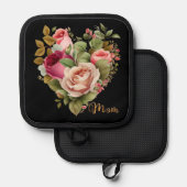 愛情のあるフローラハート 鍋敷き (正面/裏面)