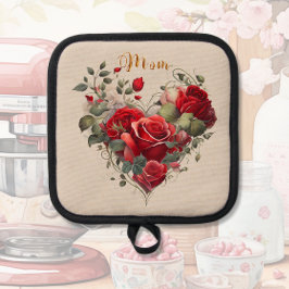 愛情のあるフローラハート 鍋敷き