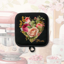 愛情のあるフローラハート 鍋敷き