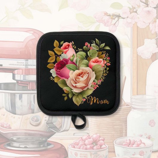 愛情のあるフローラハート 鍋敷き