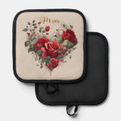 愛情のあるフローラハート 鍋敷き (正面/裏面)