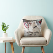 愛情のあるメモリでペットの写真のポー印刷モノグラム クッション (椅子)