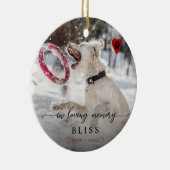 愛情のあるメモリでペットの写真のポー印刷モノグラム セラミックオーナメント (右)