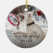 愛情のあるメモリでペットの写真のポー印刷モノグラム セラミックオーナメント (正面)