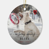 愛情のあるメモリでペットの写真のポー印刷モノグラム セラミックオーナメント (左)