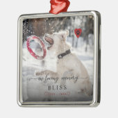 愛情のあるメモリでペットの写真のポー印刷モノグラム セラミックオーナメント (左)