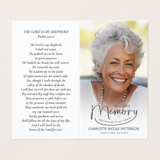 愛情のあるメモリで折り畳まれた写真祈りの言葉カード 名刺 (外部フラット)