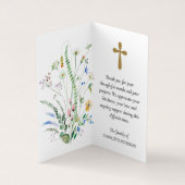 愛情のあるメモリで折り畳まれた写真祈りの言葉カード 名刺 (内部)