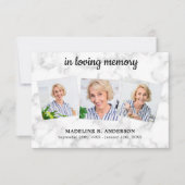 愛情のあるメモリで3フォトコラージュ悔やみや弔慰葬儀 サンキューカード (正面)