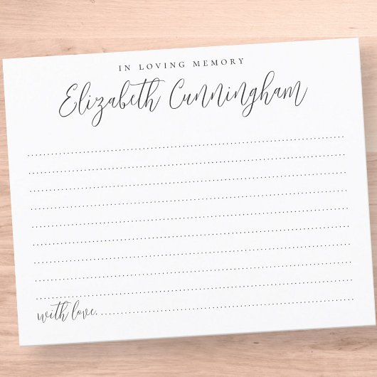 愛情のあるメモリクラシックのシンプル出席カード