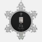 愛情のあるメモリタイポグラフィシルバーグレークロス スノーフレークピューターオーナメント (正面)