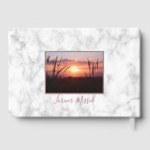 愛情のあるメモリバラ金ゴールドピンク大理石フォトコラージュ ゲストブック (裏面)