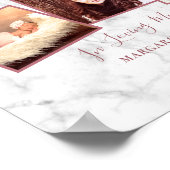 愛情のあるメモリバラ金ゴールドピンク大理石フォトコラージュ ポスター (角)