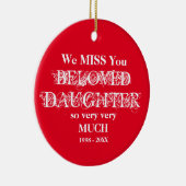 愛情のあるメモリパーソナライズされたドーターオーナメント セラミックオーナメント (右)