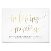 愛情のあるメモリーサインでサイズの金ゴールドを選択フェイク フォトプリント            (正面)