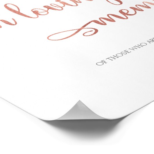 愛情のあるメモリ内のバラ結婚金ゴールドのサイン ポスター (角)