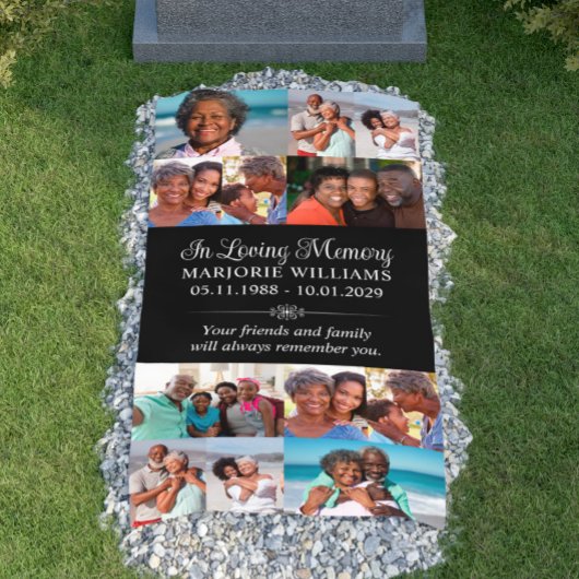 愛情のあるメモリ内12フォトコラージュの墓カバー 横断幕