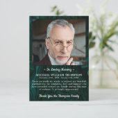 愛情のあるメモリ悔やみや弔慰写真グリーンマーブル葬儀 サンキューカード (スタンド正面)