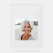 愛情のあるメモリ画像に予約されたカスタムメモリアル アクリルサイン (正面)