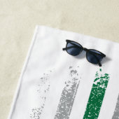 愛情のあるメモリ軍隊薄い緑の線フラグ ビーチタオル (インサイチュ)