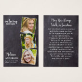 愛情のあるメモリ3写真悔やみや弔慰葬儀祈りの言葉カード (正面&裏面)