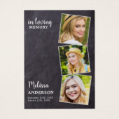 愛情のあるメモリ3写真悔やみや弔慰葬儀祈りの言葉カード (正面)