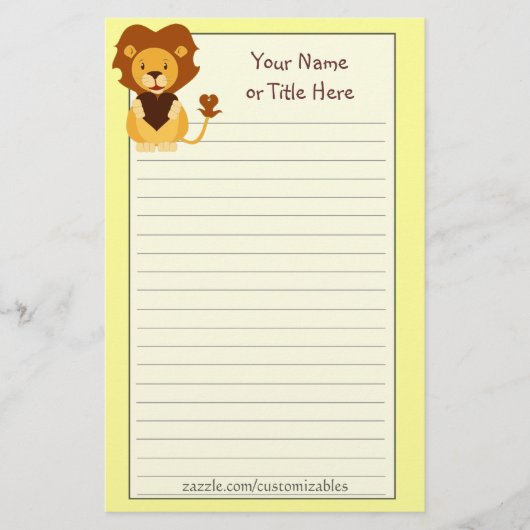 愛情のあるライオンの文房具 便箋 (正面)