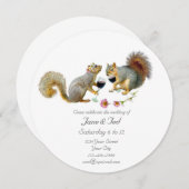 愛情のあるリスの結婚式招待状 招待状 (正面/裏面)