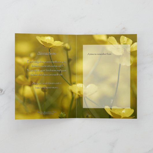 愛情のある伯母さんの悔やみや弔慰カード カード (内部)