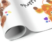 愛情のある双生児猿の誕生日の包装紙 ラッピングペーパー (ロールコーナー)