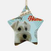 愛情のある小型シュナウツァーは私達の家の家を作ります セラミックオーナメント (右)