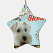 愛情のある小型シュナウツァーは私達の家の家を作ります セラミックオーナメント (左)