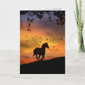 愛情のある思い出と馬の同情カード カード (正面)