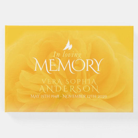 愛情のある思い出に葬儀バライエローゲストブック ゲストブック (正面)