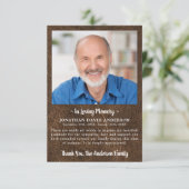 愛情のある思い出フォトレザーフェイク悔やみや弔慰葬儀 サンキューカード (スタンド正面)