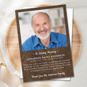 愛情のある思い出フォトレザーフェイク悔やみや弔慰葬儀 サンキューカード