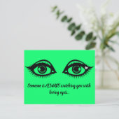 愛情のある目かわいい励ましの引用文ライムグリーン ポストカード (スタンド正面)