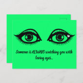 愛情のある目かわいい励ましの引用文ライムグリーン ポストカード (正面/裏面)