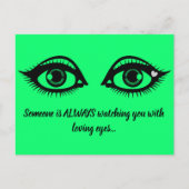 愛情のある目かわいい励ましの引用文ライムグリーン ポストカード (正面)