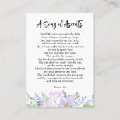 愛情のある花びら祈りの言葉カード内の紫のメモリ 名刺 (裏面)