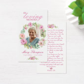 愛情のある記憶のフローラ写真葬儀祈りの言葉カード (デスク)