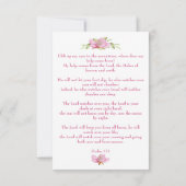 愛情のある記憶のフローラ写真葬儀祈りの言葉カード 招待状 (裏面)