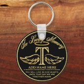 愛情のある記憶のモノグラム金ゴールドメモリアル文字T キーホルダー (正面)